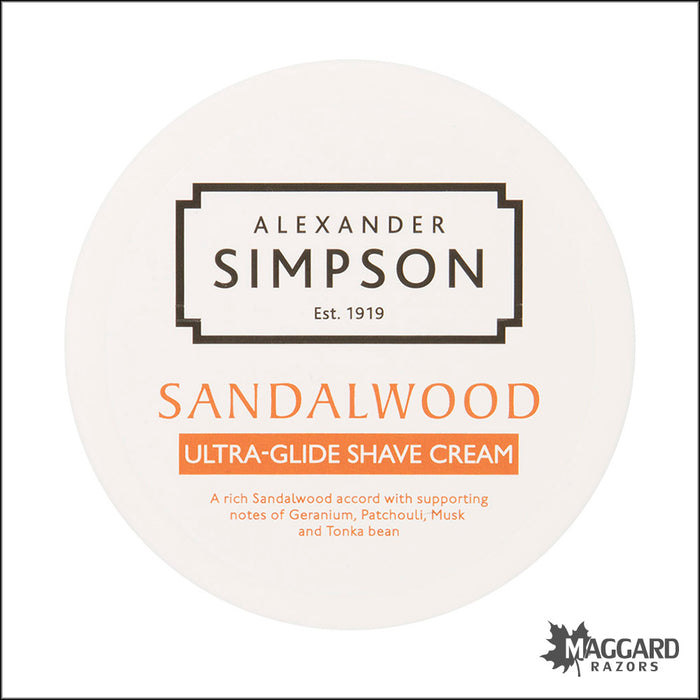 Alexander Simpson Est. 1919 Sandalwood Ultra-Glide Shave Cream, 180ml