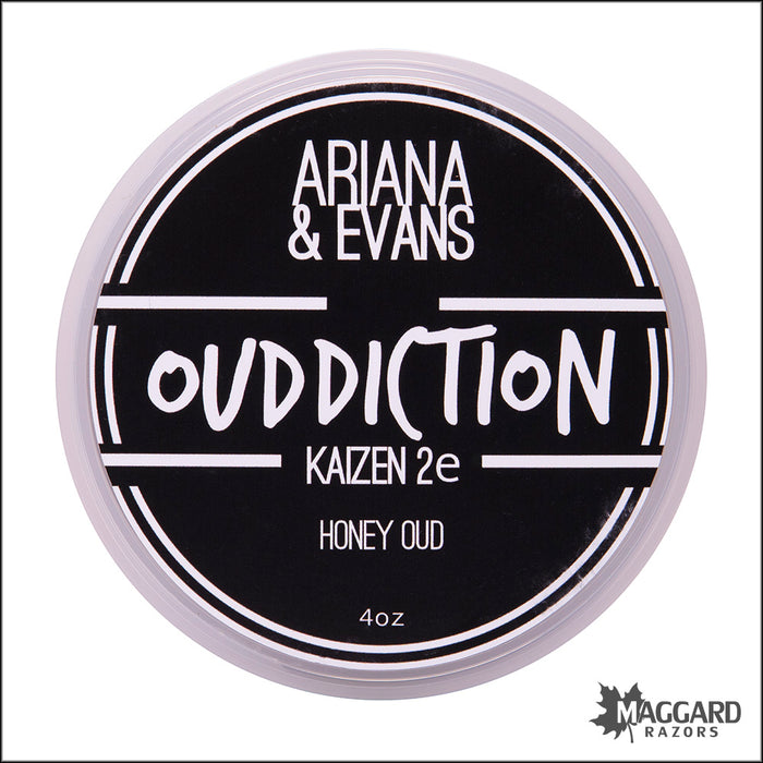 Ariana and Evans Ouddiction Artisan Shaving Soap, 4oz - Kaizen 2e Base
