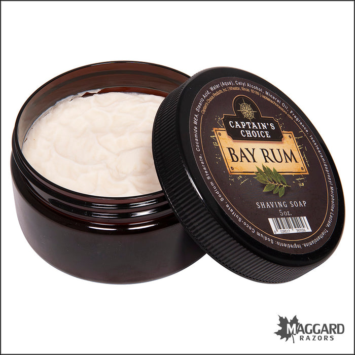 Captain's Choice Bay Rum Artisan Shaving Soap, 5oz