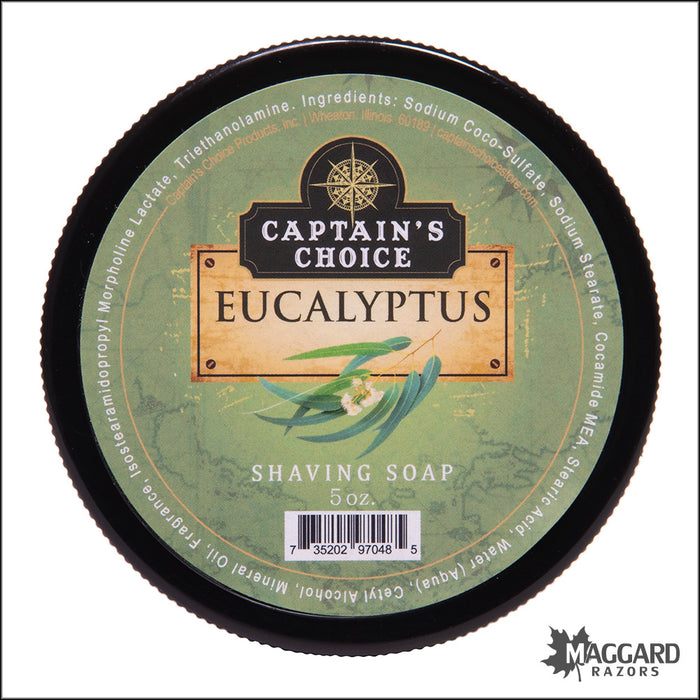 Captain's Choice Eucalyptus Artisan Shaving Soap, 5oz