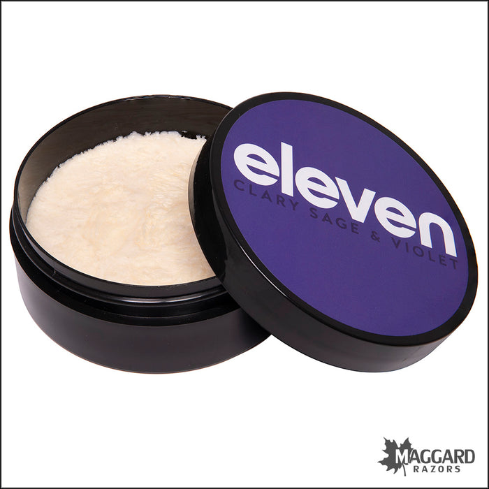 Eleven Shaving Clary Sage and Violet Artisan Shaving Soap with Tallow, 4oz - Julien Base