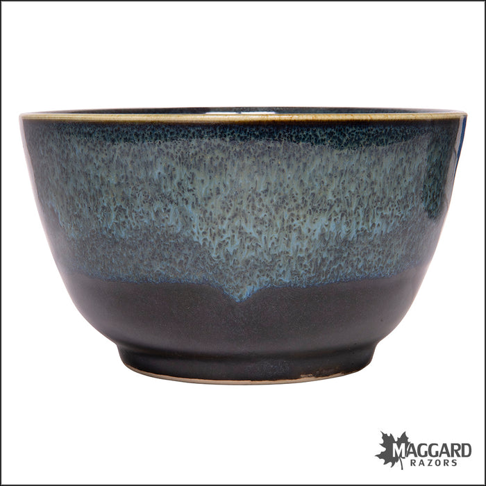 Heather Wright 2023-014 Black and Turquoise Handmade Ceramic Lather Bowl