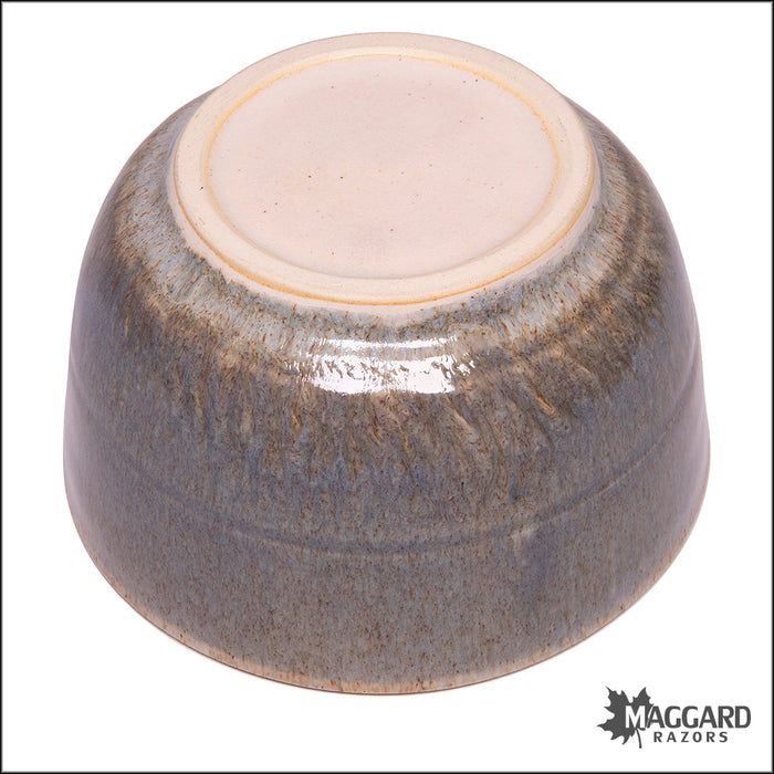 Heather Wright 2023-016 Blue and Tan Handmade Ceramic Lather Bowl