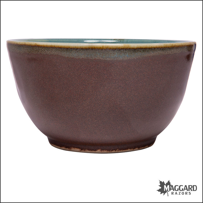 Heather Wright 2023-019 Brown and Green Handmade Ceramic Lather Bowl