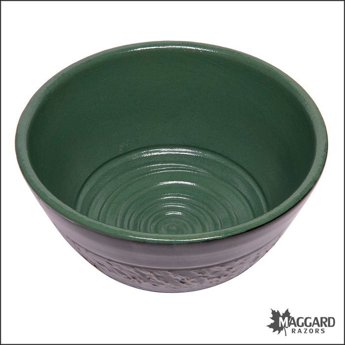 Heather Wright 2023-020 Black and Green Handmade Ceramic Lather Bowl