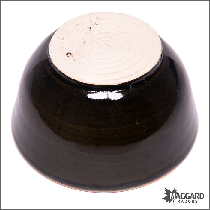 Heather Wright 2023-021 Black and Crimson Handmade Ceramic Lather Bowl