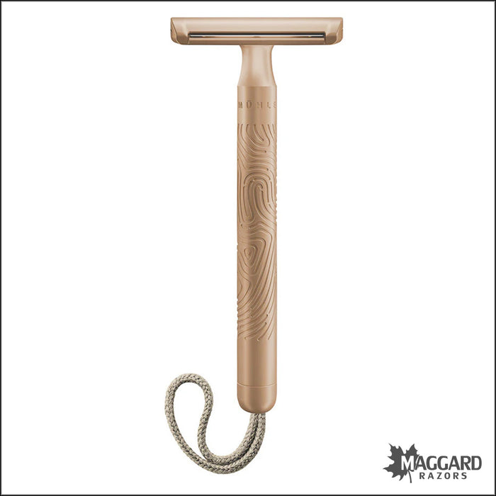 Muhle Companion Unisex Closed Comb DE Safety Razor, with Cord Hook - Rose Gold