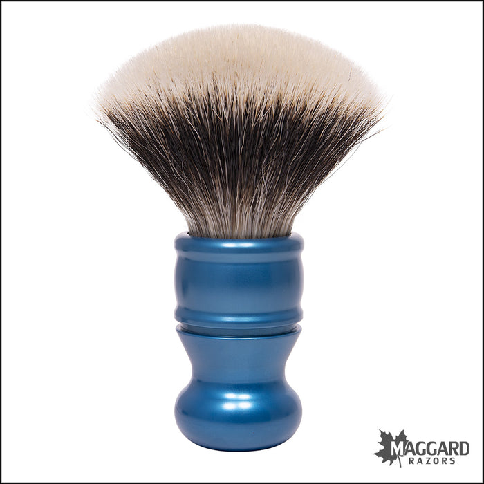 Timeless Razor Adjustable Shaving Brush, Aluminum - Holds 9 Different Knots, Blue Handle