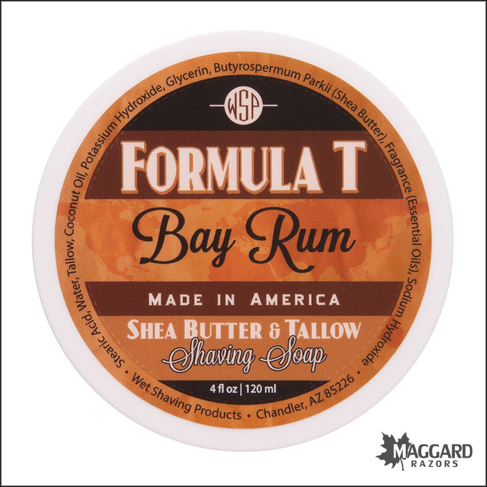 WSP Bay Rum Formula T Tallow Shaving Soap, 4oz
