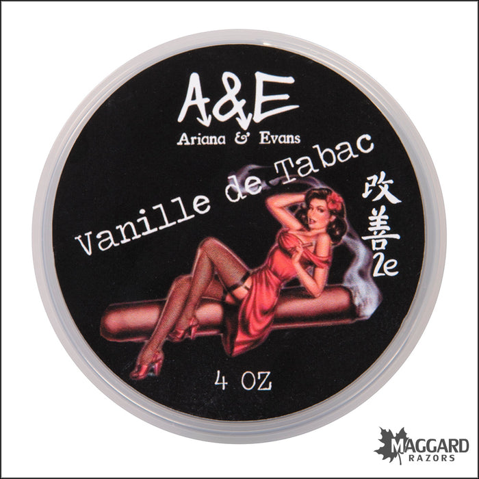 Ariana and Evans Vanille de Tabac Artisan Shaving Soap, 4oz - Kaizen 2e Base