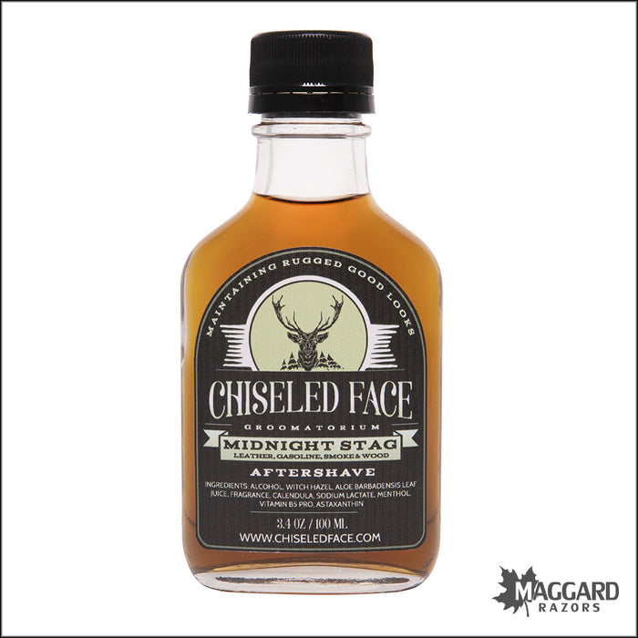 Chiseled Face Midnight Stag Artisan Aftershave Splash, 100ml