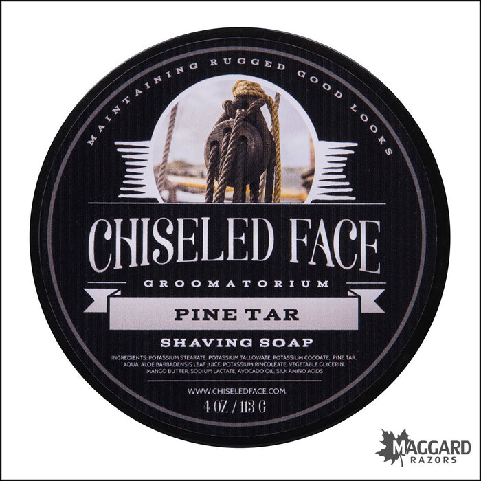 Chiseled Face Pine Tar Artisan Shaving Soap, 4oz