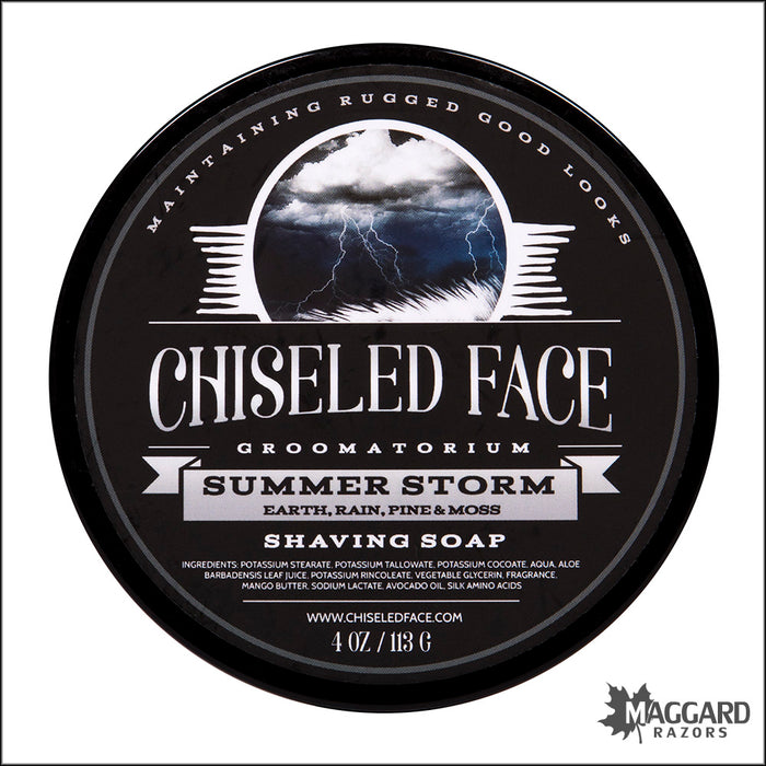 Chiseled Face Summer Storm Artisan Shaving Soap, 4oz
