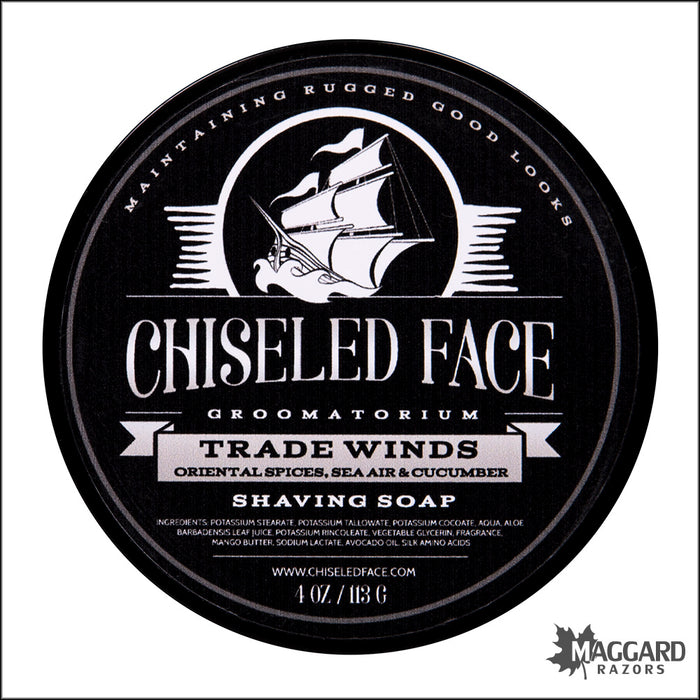 Chiseled Face Trade Winds Artisan Shaving Soap, 4oz