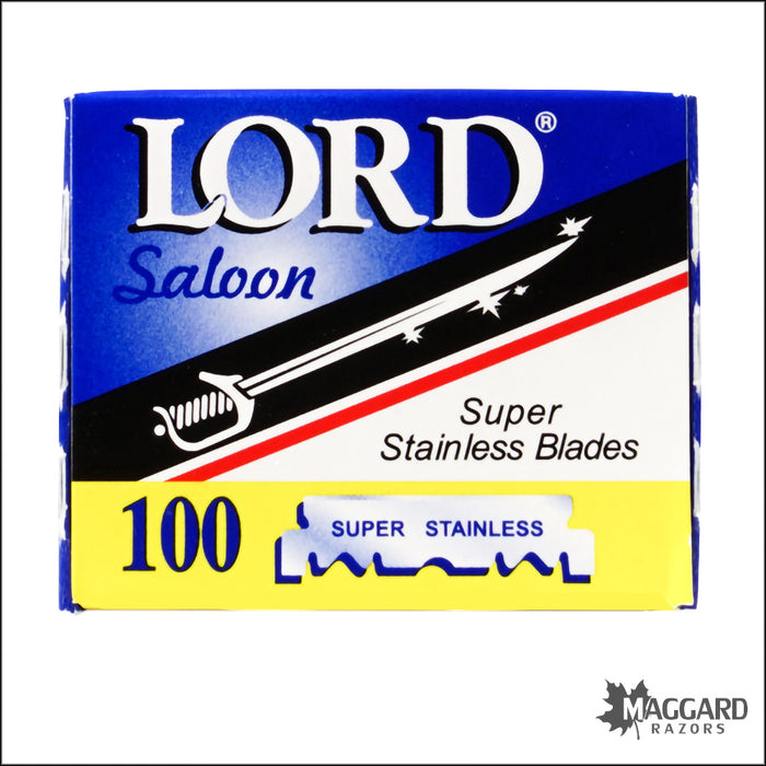 Lord Saloon Super Stainless Single Edge Razor Blades, Box of 100 half blades