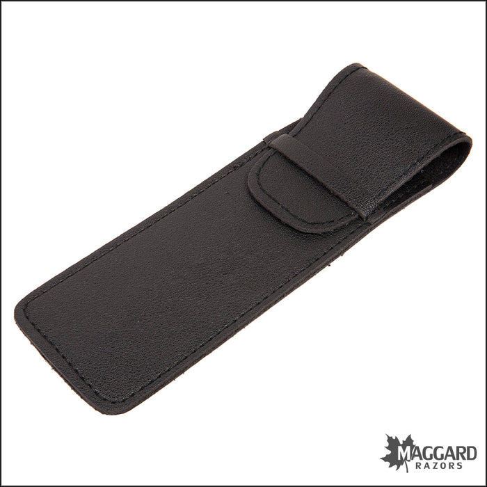Maggard Razors Leather Straight Razor Travel Pouch with Flap Closure, Heavy Duty