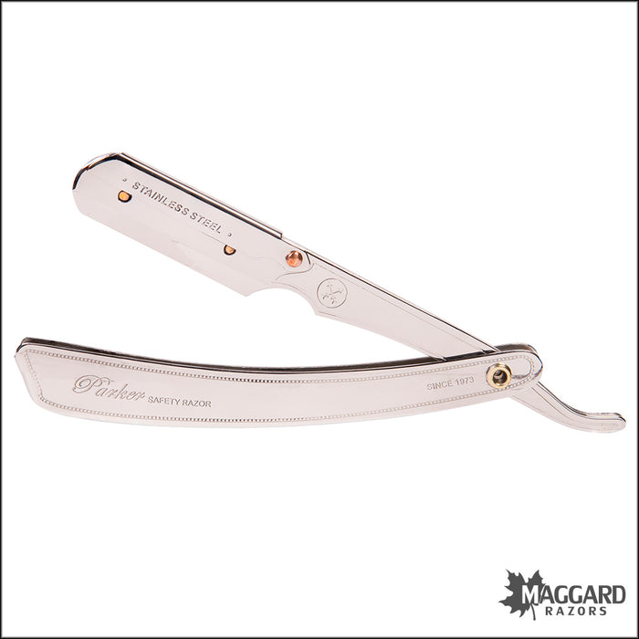 Parker SRX Stainless Steel Handle Heavyweight Replaceable Blade Shavette Straight Razor