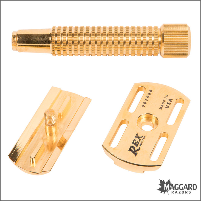 Rex Supply Co. The Envoy Deluxe Gold Closed Comb DE Safety Razor