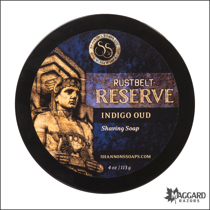 Shannon's Soaps Indigo Oud Indigo Oud Rust Belt Reserve Artisan Tallow Shaving Soap, 4oz