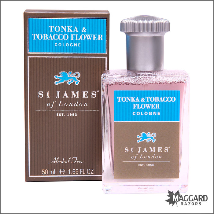 St James of London Tonka and Tobacco Flower Cologne, 50ml - Alcohol Free