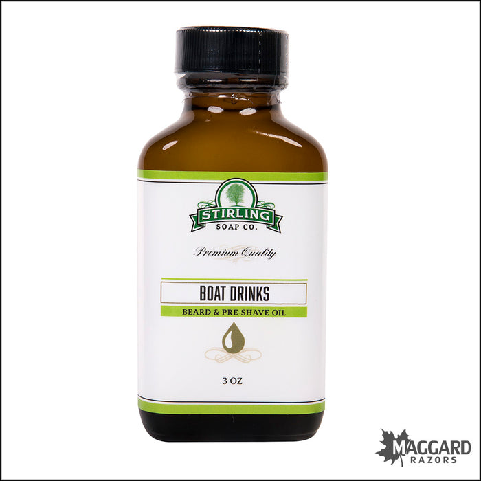 Stirling Soap Co. Boat Drinks Artisan Beard and Pre-Shave Oil, 3oz