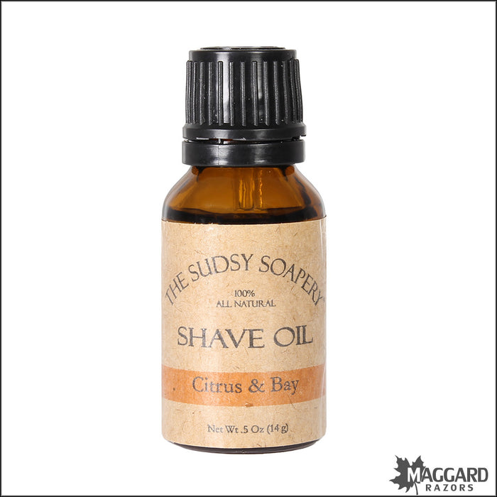 The Sudsy Soapery Citrus And Bay Pre Shave Oil, 1/2 oz