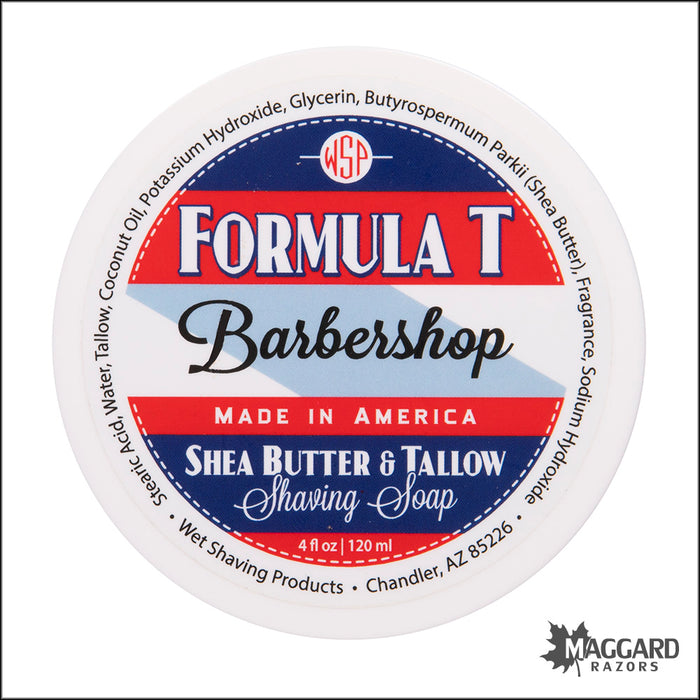 WSP Barbershop Formula T Tallow Shaving Soap, 4oz