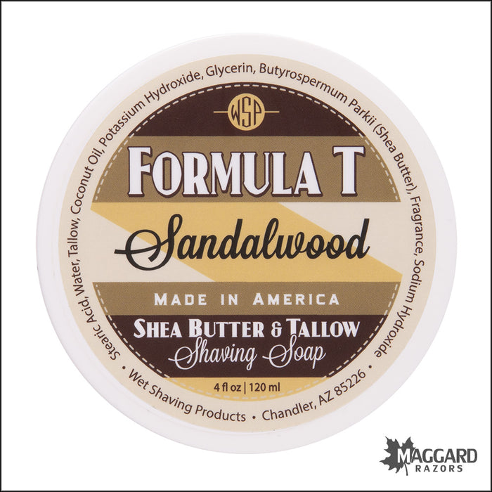WSP Sandalwood Formula T Tallow Shaving Soap, 4oz