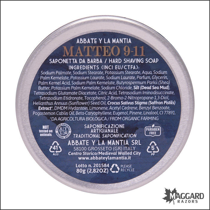 Abbate Y La Mantia Matteo 9-11 Hard Shaving Soap, 80g