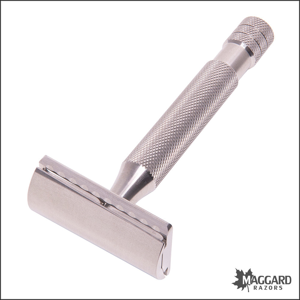 Stainless De Razor Above the Tie S1 Slant Stainless Steel Closed Comb DE Safety Razor wit ...