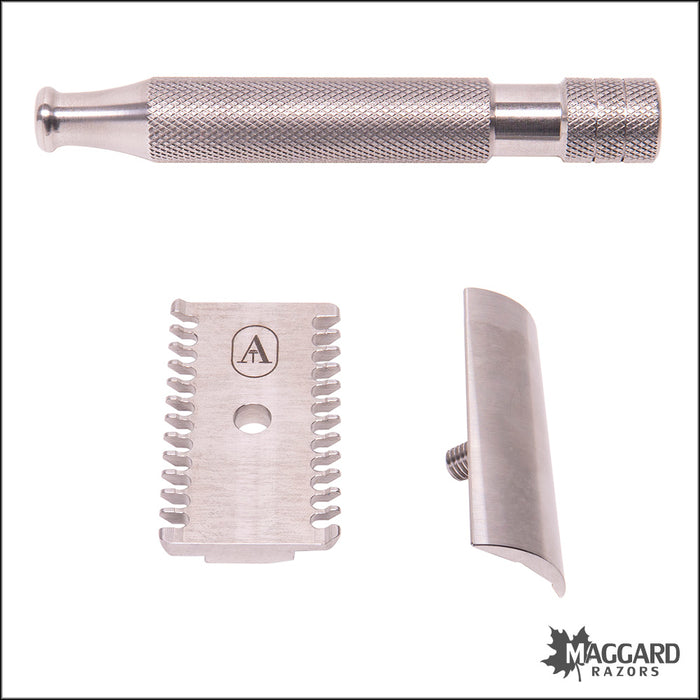 Open Razor Set Above the Tie S1 Slant Stainless Steel Open Comb DE Safety Razor with ...