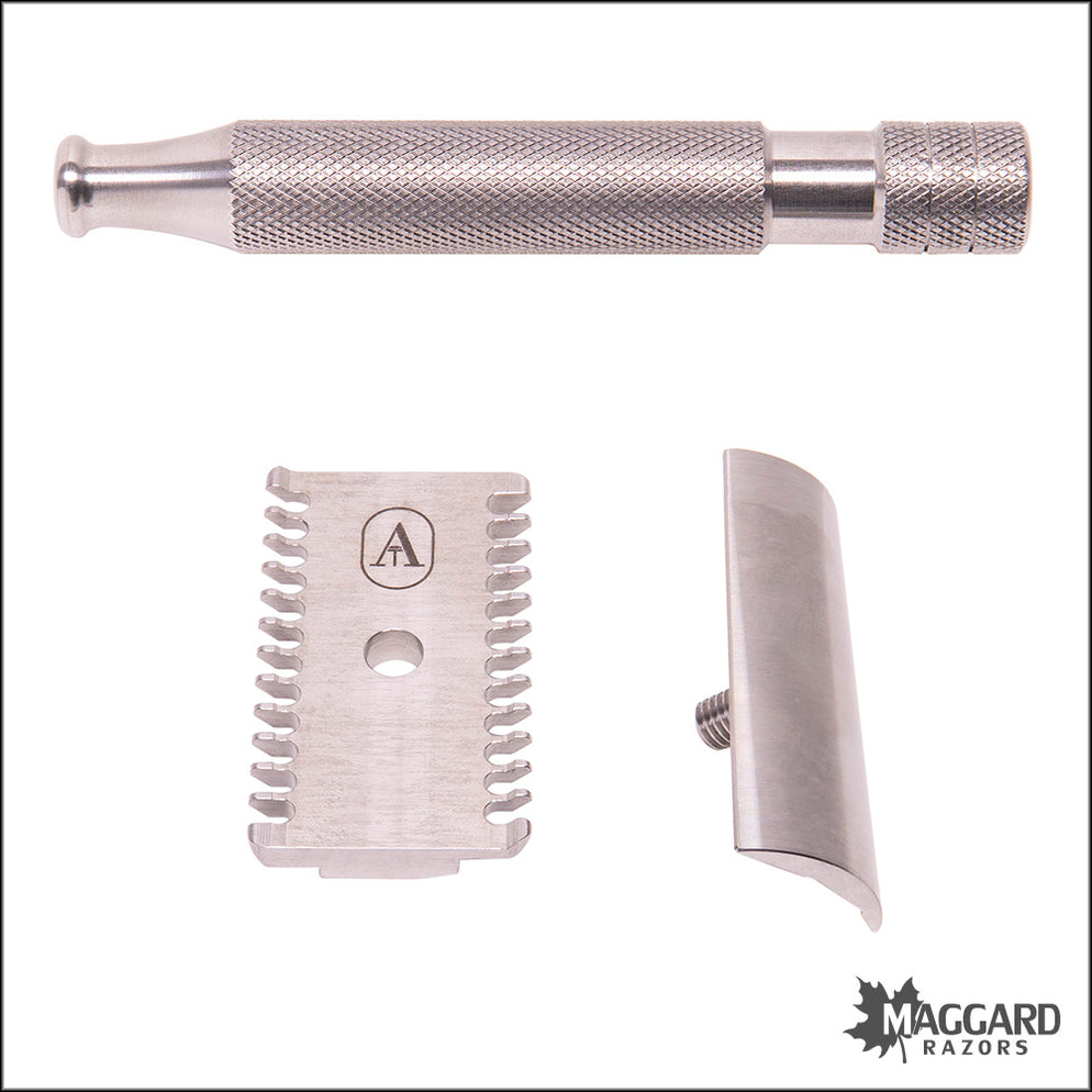 Slanted Safety Razor Above the Tie S1 Slant Stainless Steel Open Comb DE Safety Razor with ...