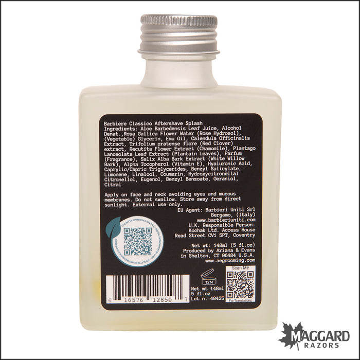 Ariana and Evans Barbiere Classico Ultima Aftershave Splash, 5oz