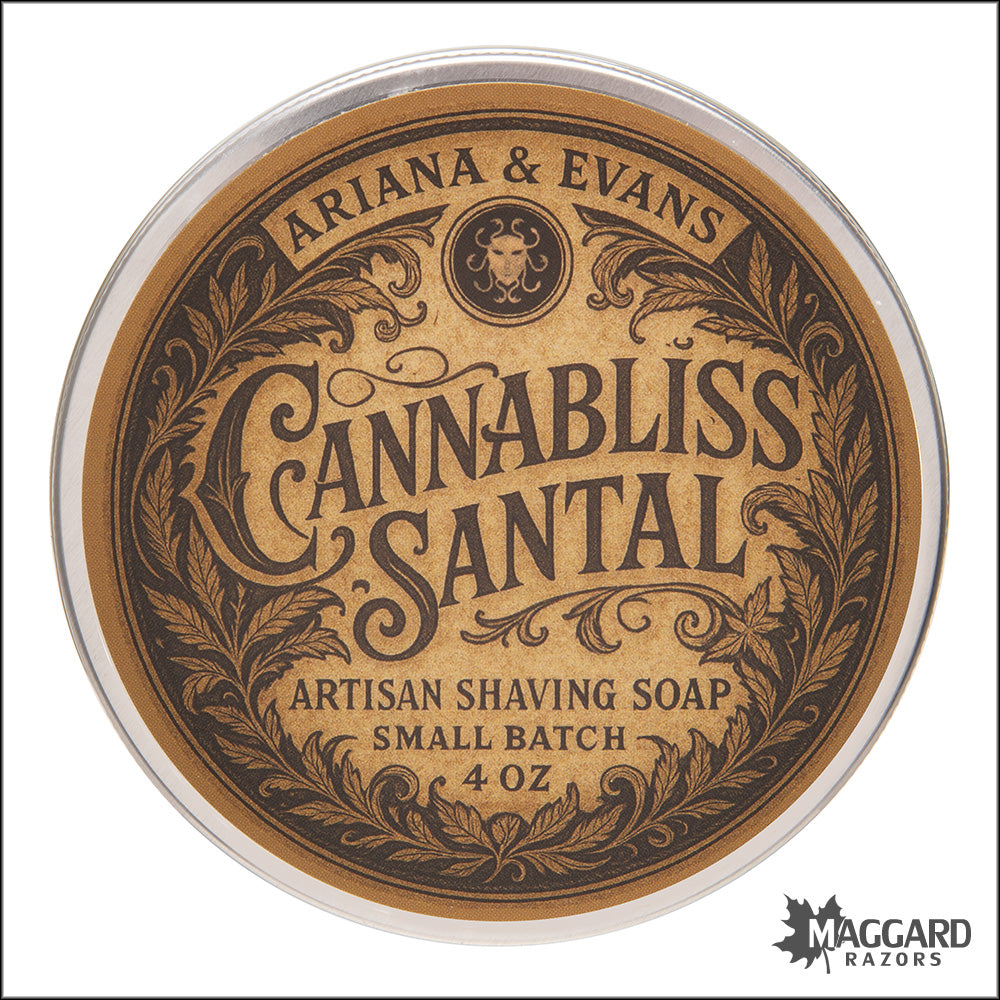 Ariana and Evans Cannabliss Santal Artisan Shaving Soap, 4oz