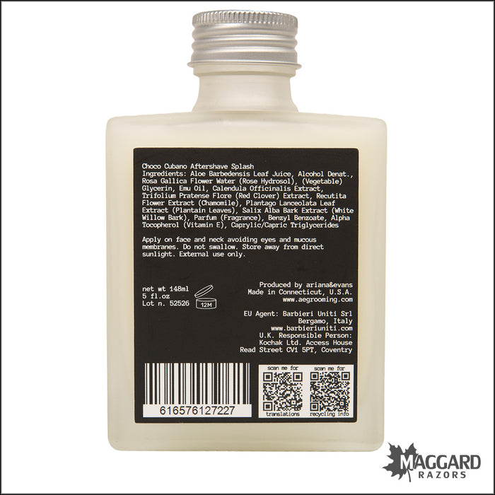 Ariana and Evans Choco Cubano Aftershave Splash, 5oz