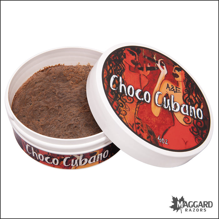 Ariana and Evans Choco Cubano Artisan Shaving Soap, 4oz - Kaizen 2e Base
