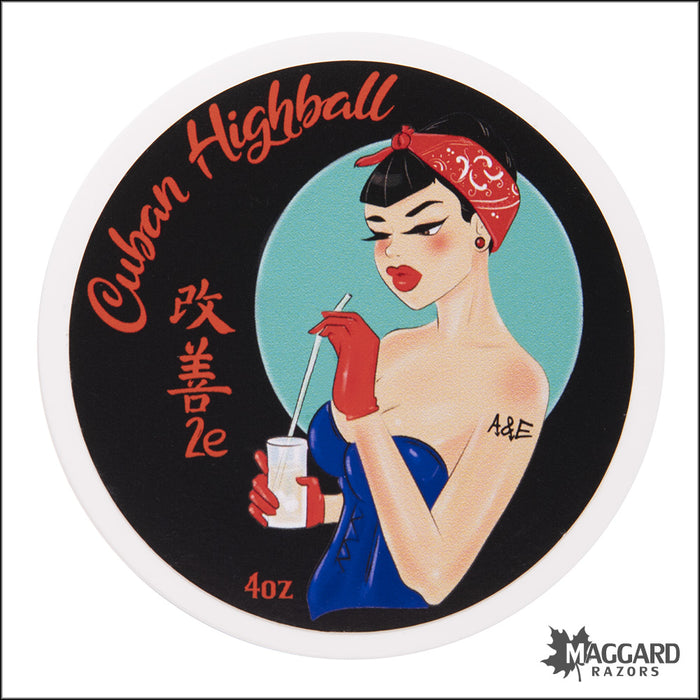 Ariana and Evans Cuban Highball Artisan Shaving Soap, 4oz - Kaizen 2e Base