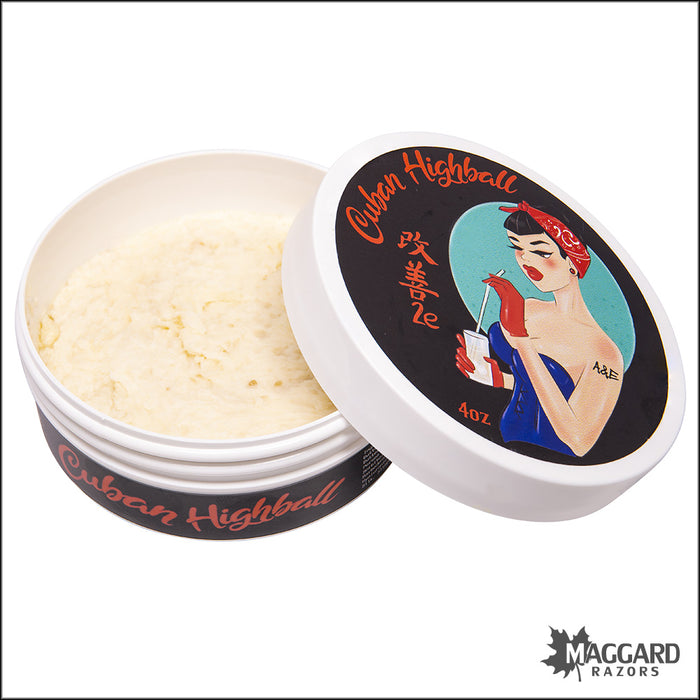 Ariana and Evans Cuban Highball Artisan Shaving Soap, 4oz - Kaizen 2e Base