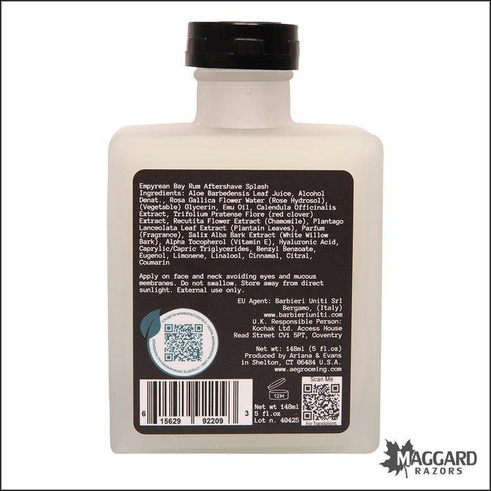Ariana and Evans Empyrean Bay Rum Ultima Aftershave Splash, 5oz