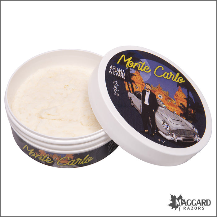 Ariana and Evans Monte Carlo Artisan Shaving Soap, 4oz - Kaizen 2e Base