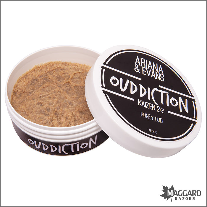 Ariana and Evans Ouddiction Artisan Shaving Soap, 4oz - Kaizen 2e Base