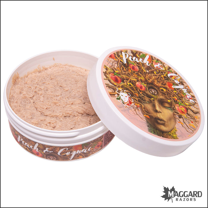 Ariana and Evans Peach and Cognac Artisan Shaving Soap, 4oz - Kaizen 2e Base