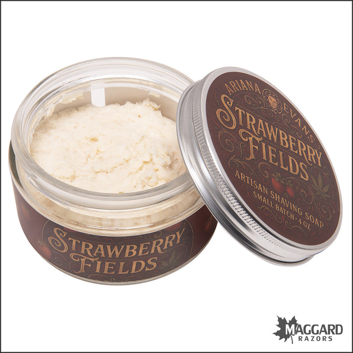 Ariana and Evans Strawberry Fields Artisan Shaving Soap, 4oz - Ultima 2 Base