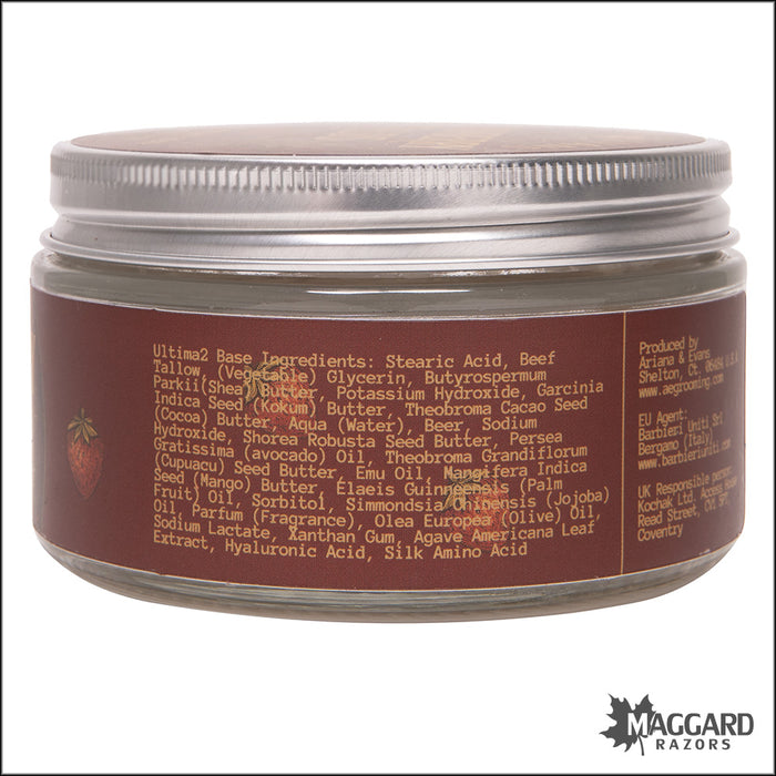 Ariana and Evans Strawberry Fields Artisan Shaving Soap, 4oz - Ultima 2 Base