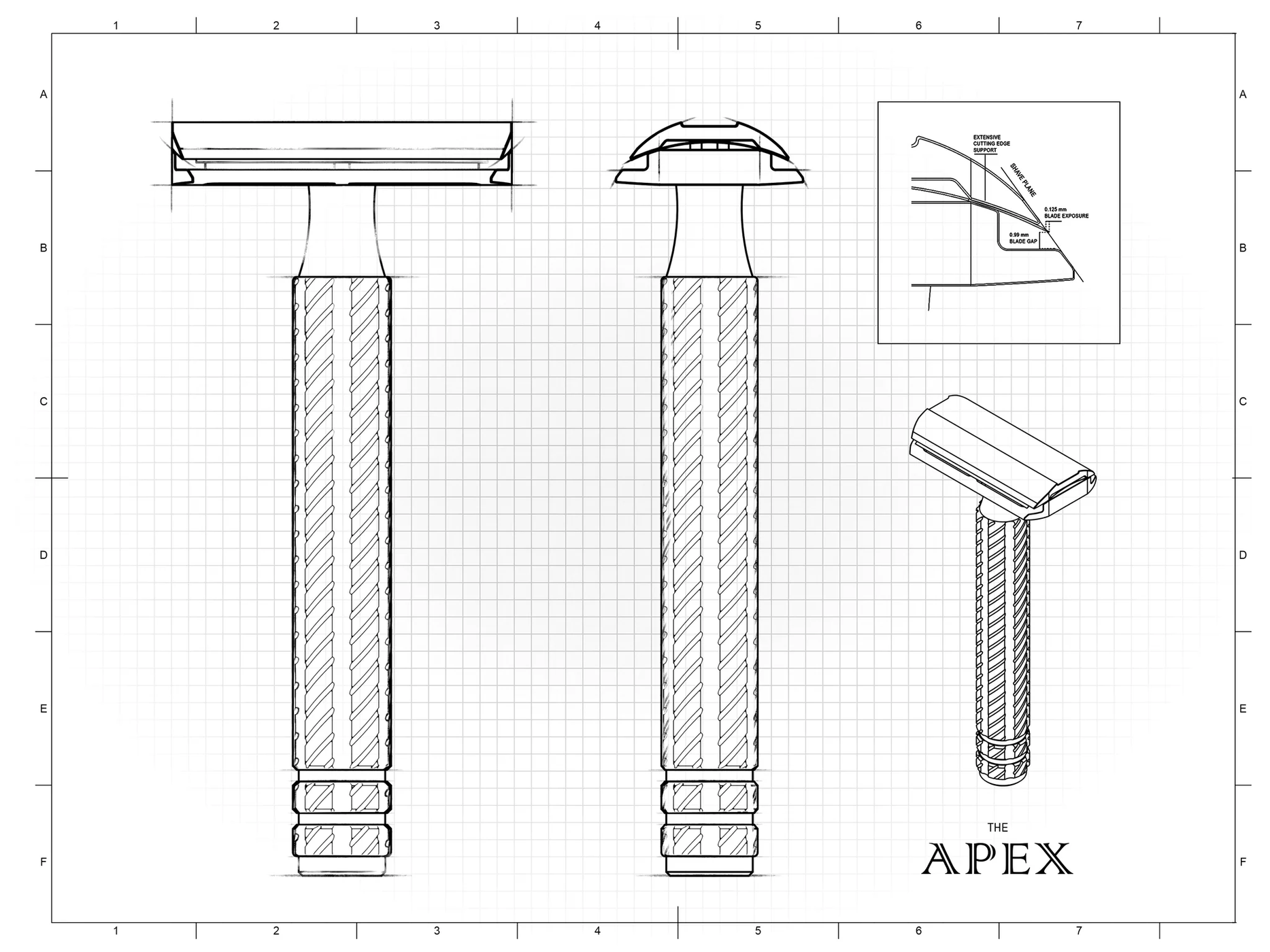 Aylsworth Razors The Apex Stainless Steel Closed Comb DE Safety Razor ...