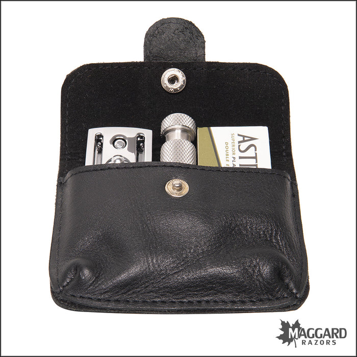 [SPECIAL] Travel Kit with MRT Razor, Leather Pouch, Travel Brush, and Cream