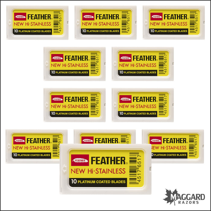 Feather Hi-Stainless Platinum Coated Double Edge Razor Blades