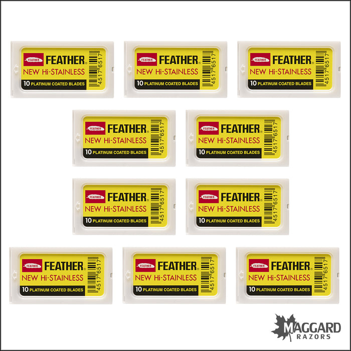 Feather Hi-Stainless Platinum Coated Double Edge Razor Blades
