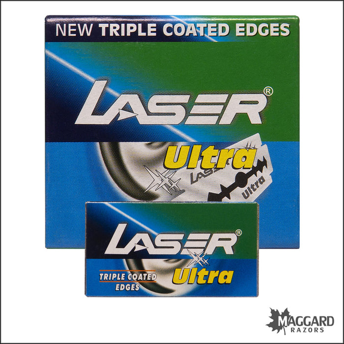 Laser Ultra Triple Coated Stainless Steel DE Safety Razor Blades