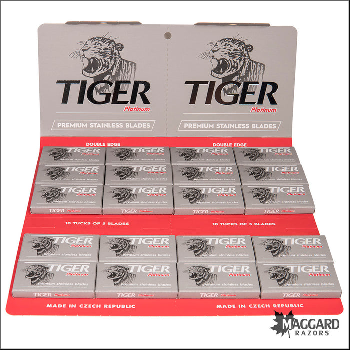 Tiger Platinum Premium Stainless DE Safety Razor Blades